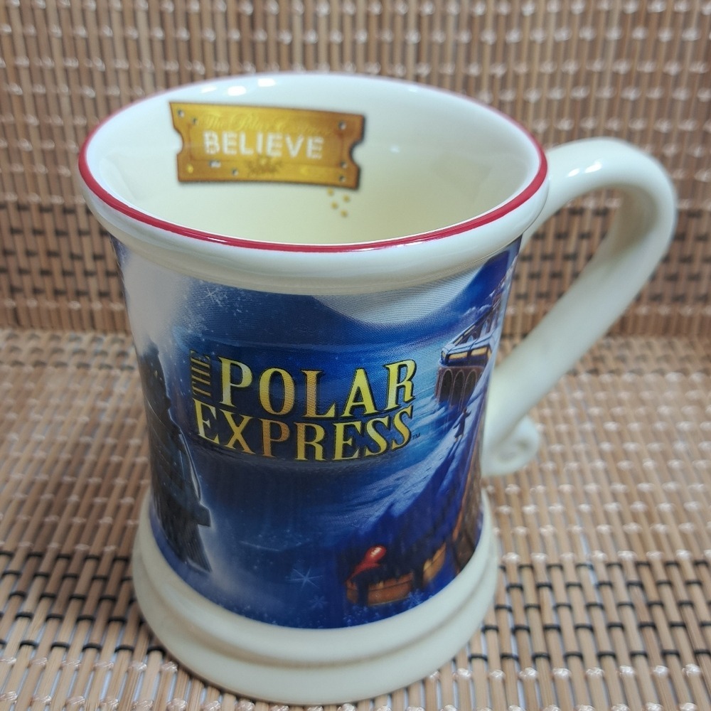 Warner Bros.The Polar Express 3D Coffee,Tea,Chocolate‎ Mug Blue & Ivory